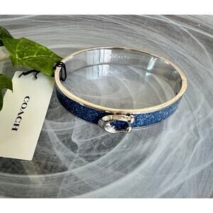 NWT Coach silver & blue bangle designer bracelet